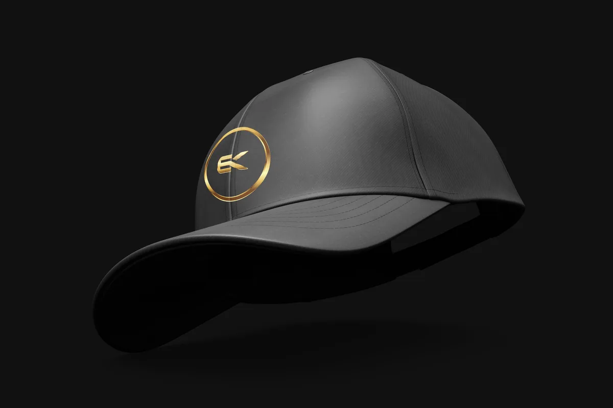 Black cap with gold logo