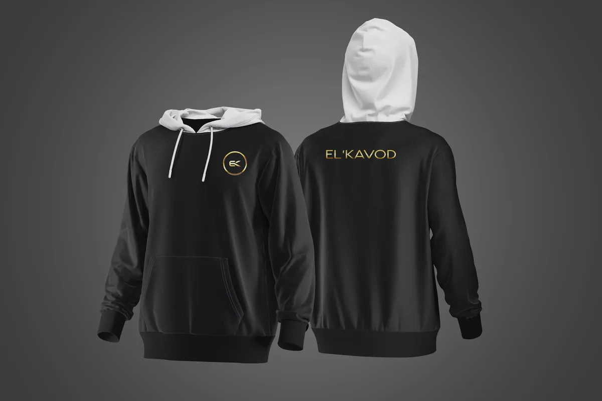 Black hoodie with logo