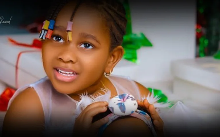 Birthday portrait of a young girl